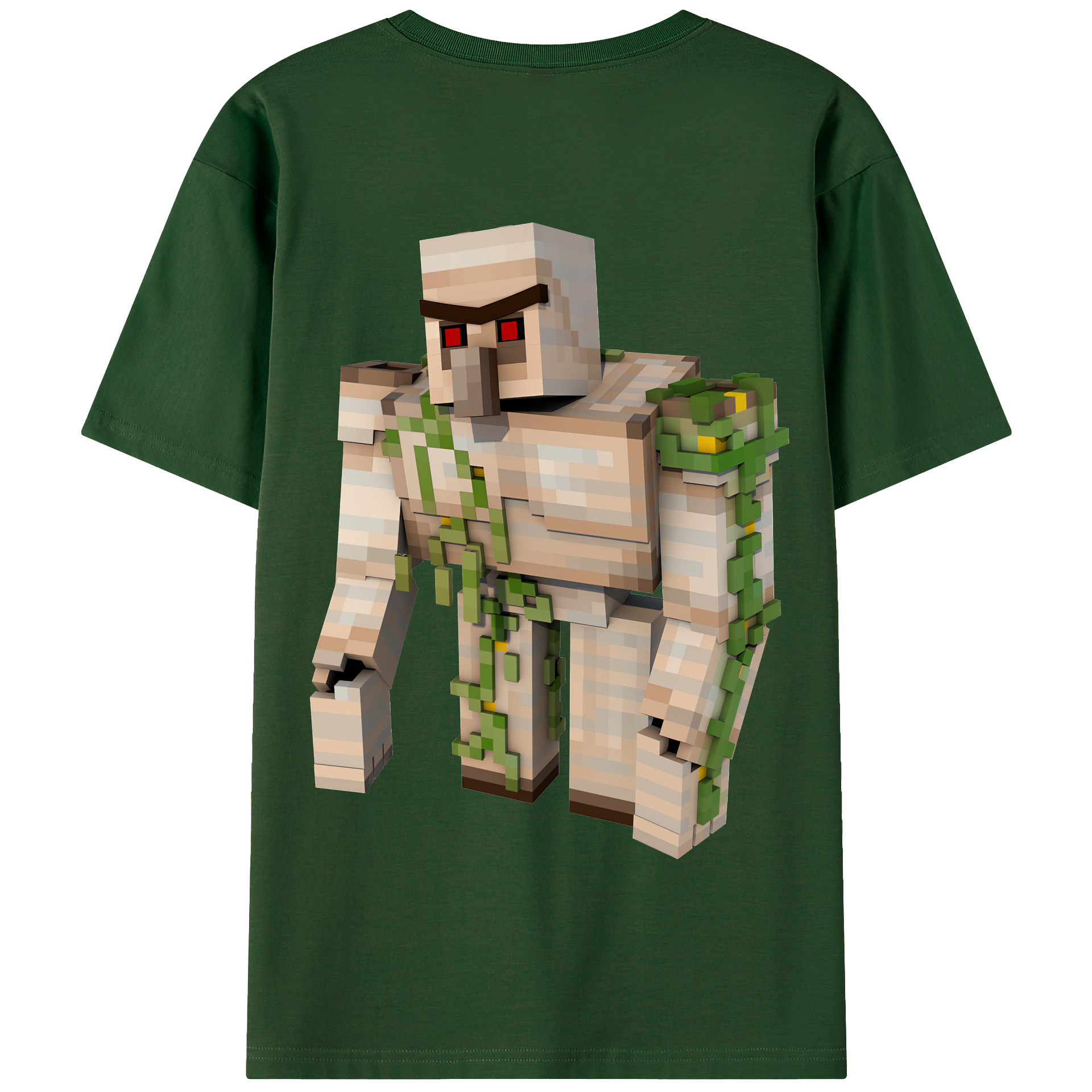 （画像用） マインクラフト ブロックの世界 Minecraft MC Block world 綿100％半袖Tシャツ（背面プリント）